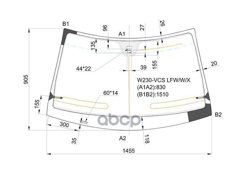 Стекло Лобовое (Антенна/ Датчик Дождя) Mercedes-Benz Sl-Class 01-12 XYG арт. W230-VCS LFW/W/X