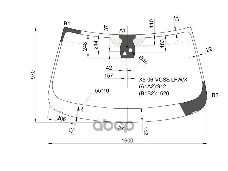 Стекло лобовое (Камера/ Датчик дождя) BMW X5 06-13 XYG арт. X5-06-VCSS LFW/X