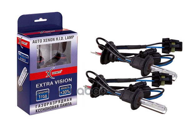 Лампа ксеноновая головного света H7 5000К Extra Vision Яркость +30% 12-24V 35W Блистер 2шт Xenite арт. 1004111