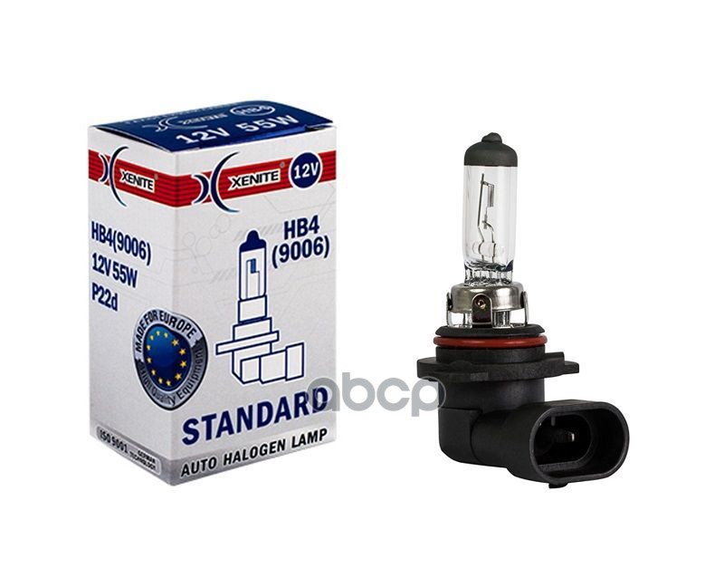 Лампа галогеновая головного света HB4 P22d 3200K Standart 12V 51W картон 1шт Xenite арт. 1007009
