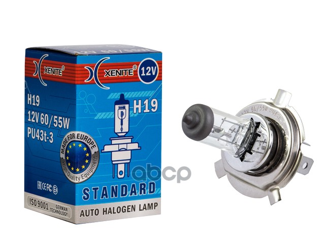 Лампа галогеновая головного света H19 PU43t-3 STANDARD 12V 60/55W Картон 1шт Xenite арт. 1007148