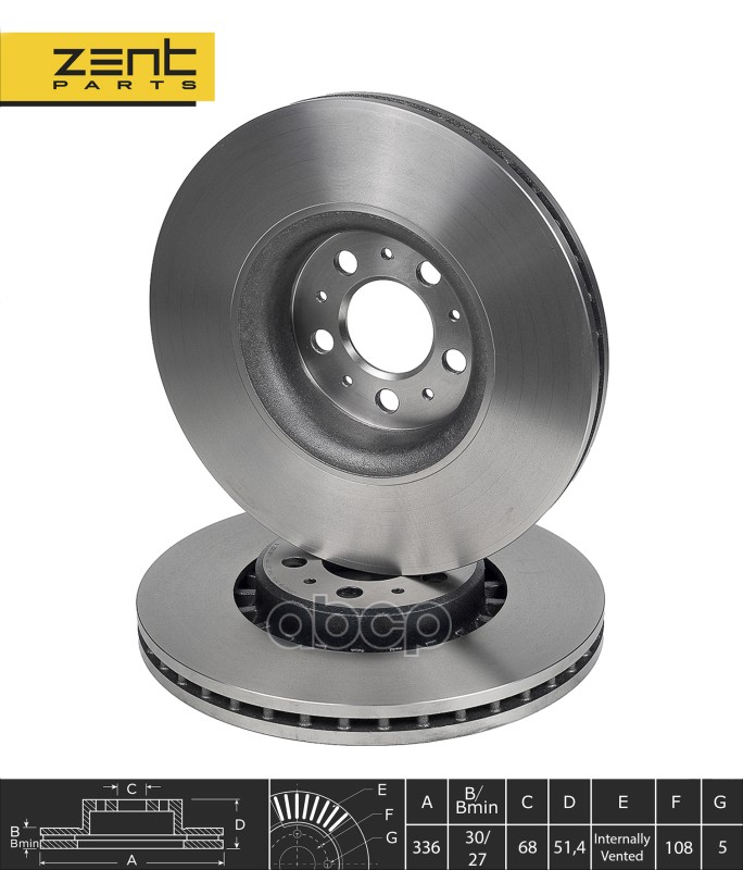 Диск Тормозной Передний  Volvo Xc ZENTPARTS арт. Z06078