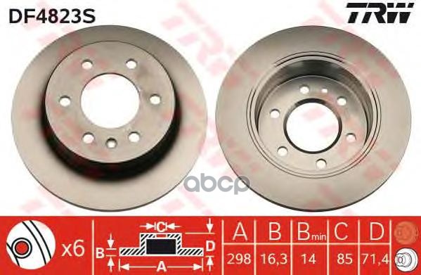 Диск тормозной задний 298мм. MERCEDESBENZ: SPRINTER 3,5t Box (906),  309 CDI (906.631, 906.633, 906. ZF Russia арт. DF4823SZFR