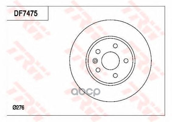 Диск тормозной(аналог TRW DF7475) DF7475ZFR ZF Russia арт. DF7475ZFR
