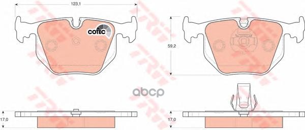 Колодки тормозные  дисковые задние BMW X3 E83/X5 E53/3 E46 2.5/3.0/RANGE ROVER III 02- ZF Russia арт. GDB1530ZFR