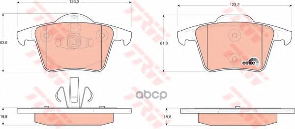 Колодки тормозные дисковые(аналог TRW GDB1566) GDB1566ZFR ZF Russia арт. GDB1566ZFR