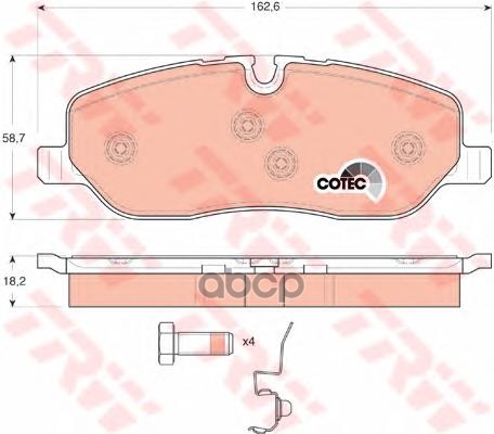 Колодки тормозные дисковые(аналог TRW GDB1631) GDB1631ZFR ZF Russia арт. GDB1631ZFR