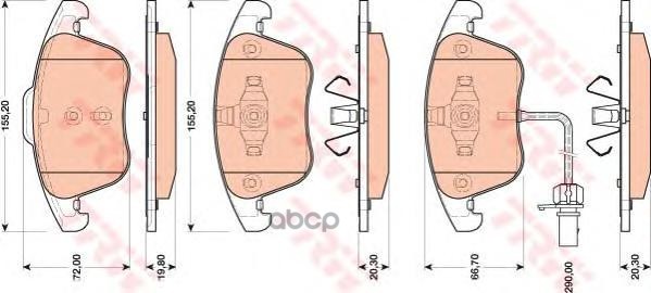 Колодки тормозные дисковые передние AUDI: A4 (8K2, B8), 1.8 TFSI, 1.8 TFSI quattro, 2.0 TDI, 2. ZF Russia арт. GDB1814ZFR