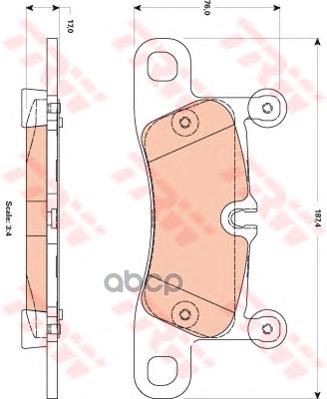 Колодки тормозные задние дисковые VW TOUAREG 3.0-4.2 10-/PORSCHE CAYENNE 3.0-4.8 10- ZF Russia арт. gdb1875zfr