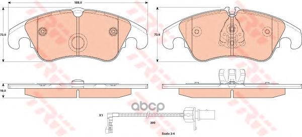 Колодки тормозные  дисковые передние AUDI A6/ALLROAD/S6/A7 (1LA/1LJ) 10- ZF Russia арт. GDB1908ZFR