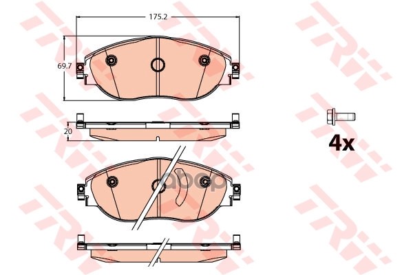 Колодки тормозные  дисковые передние SKODA OCTAVIA 12-/VW GOLF 12-/PASSAT 14- ZF Russia арт. GDB2114ZFR