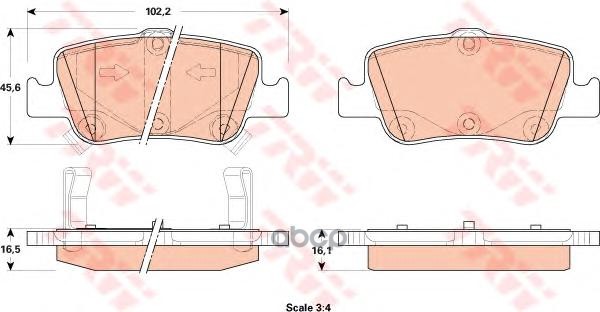 Колодки тормозные дисковые задние TOYOTA: AURIS (E15), 1.33 Dual-VVTi (NRE150), 1.4 (ZZE150), 1. ZF Russia арт. GDB3480ZFR