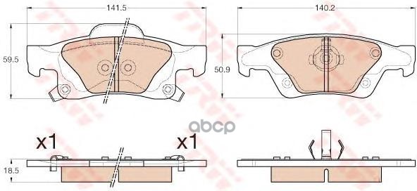 Колодки тормозные дисковые задние JEEP GRAND CHEROKEE 10- ZF Russia арт. GDB4448ZFR
