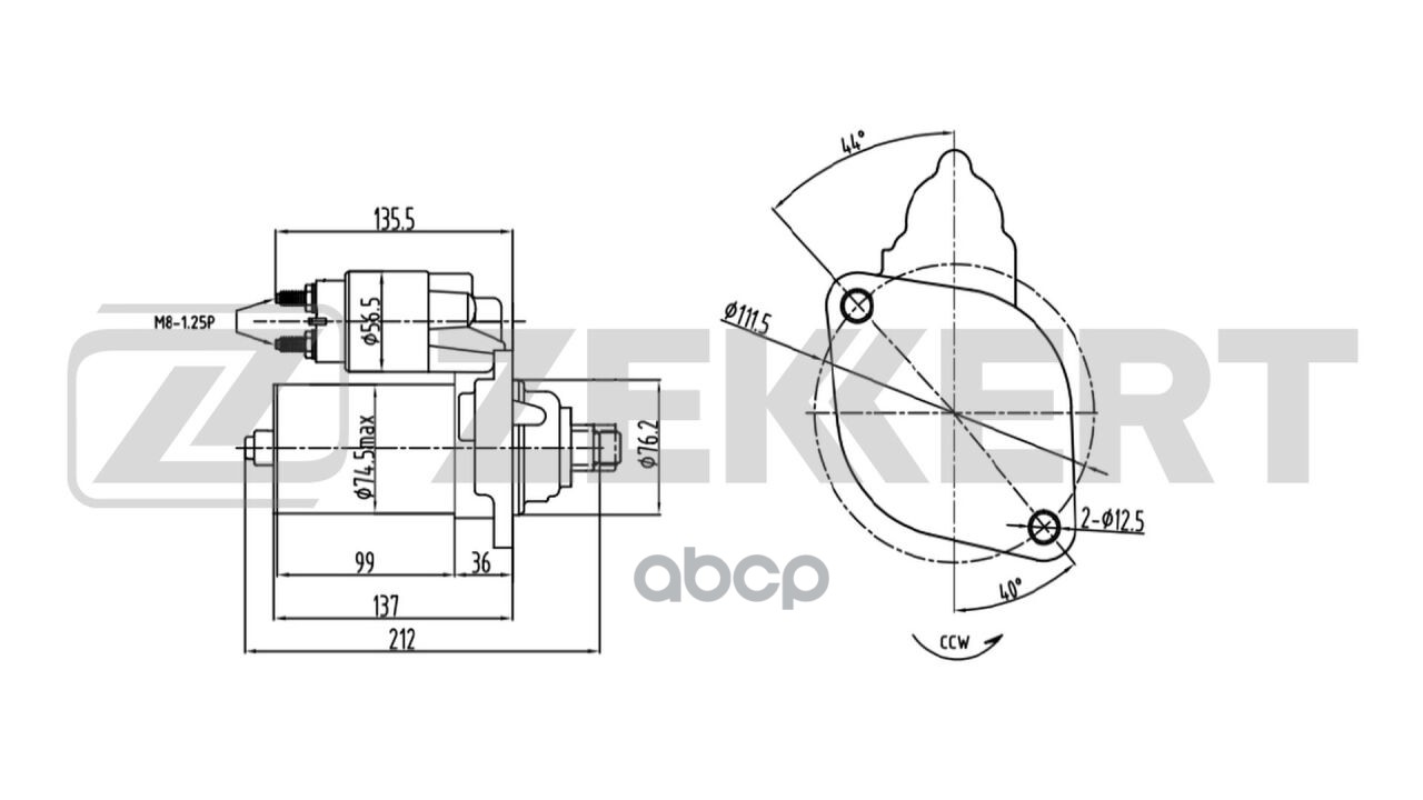 Стартер VW Golf IV 99-  Ford Galaxy 98-  Audi A3 98-  Skoda Octavia (1U2 1U5) 96- Zekkert арт. an-1013