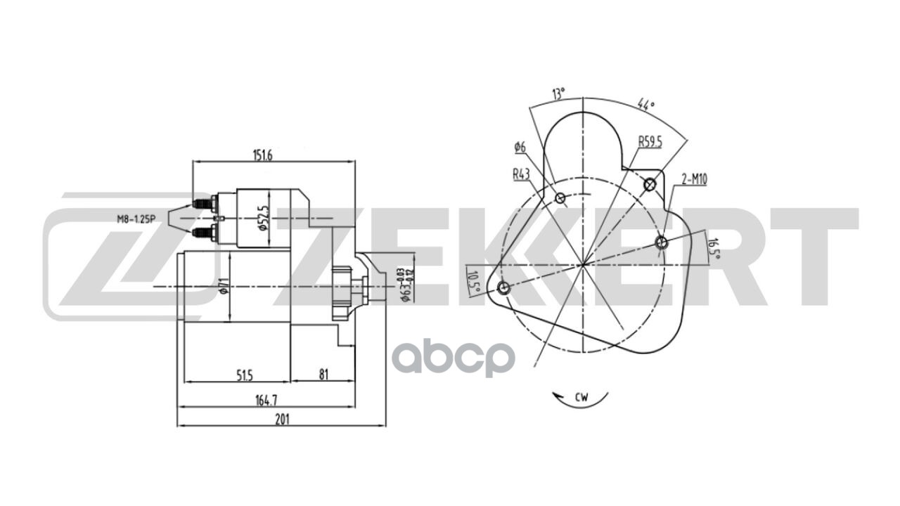 Стартер Nissan Qashqai/Qashqai+2 (_J10) 06-  Note (_E11) 06-  Juke (F15) 10-  Renault Logan 07-  Meg Zekkert арт. an-1015