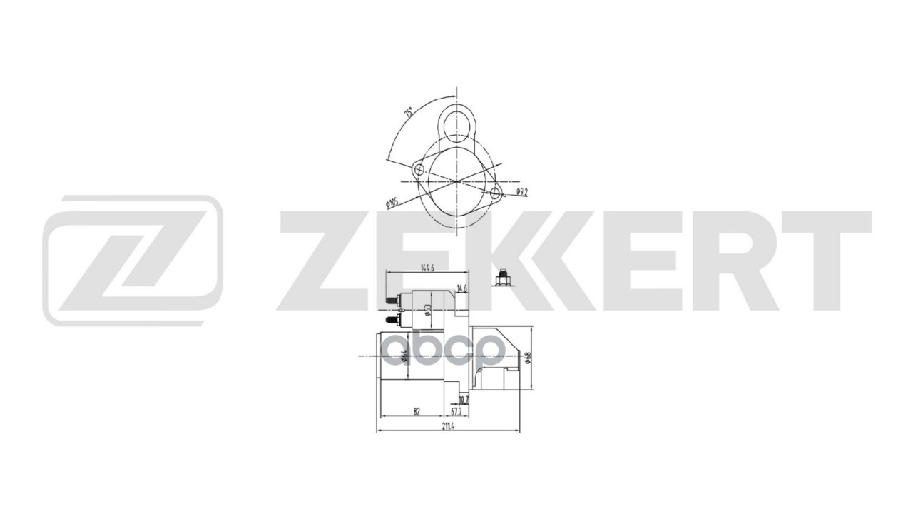 Стартер Chevrolet Cruze (J300) 09-  Lacetti (J200) 05-  Opel F  G  H  J 91-  Corsa A  B 82- Zekkert арт. an-1076