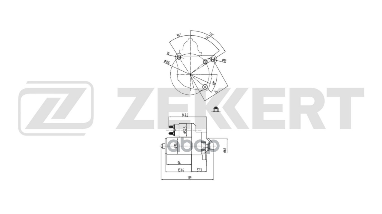 Стартер Renault Duster 10-  Megane II  III 03-  Kaptur 16-  Scenic II 03-  Espace III  IV 96-  Lagun Zekkert арт. an-1079