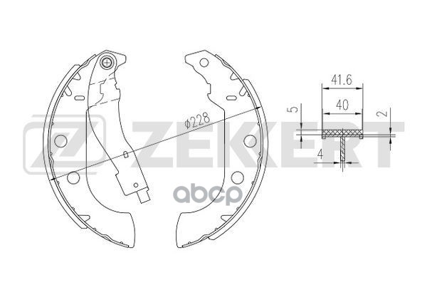 Колодки торм. бараб. задн. Peugeot 306 93-  405 I  II 87-  Citroen Xsara Break 97-  ZX 91- Zekkert арт. bk-4000