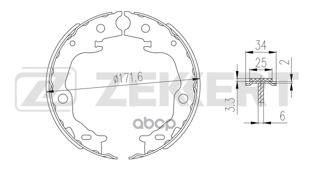 Колодки торм. бараб. задн. Lexus ES200 (V61  V60_) 12- Zekkert арт. bk-4003