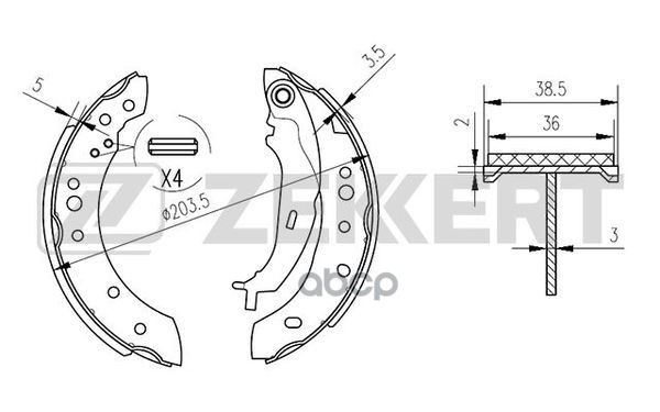 Колодки торм. бараб. задн. Mitsubishi Colt VI 04-  Smart Forfour (454) 04- Zekkert арт. bk-4053