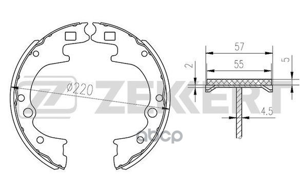 Колодки торм. бараб. задн. Hyundai H100 93-  Mazda E-Serie E2200 D 88-  E-Serie E2000 84- Zekkert арт. bk-4109