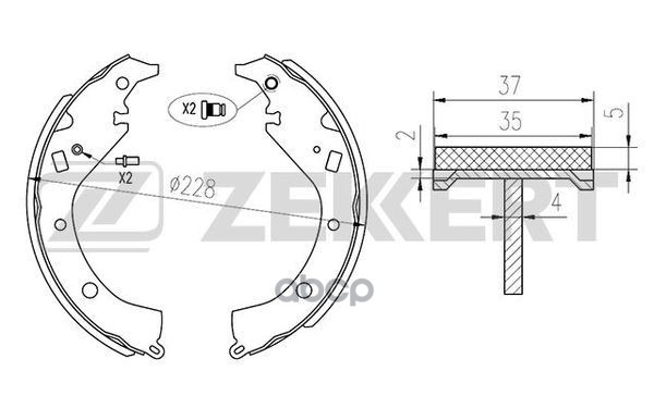 Колодки торм. бараб. задн. Toyota Allion (T240) 01-  Matrix 01-  Probox (P50) 02-  Sienta (P80) 03- Zekkert арт. bk-4111