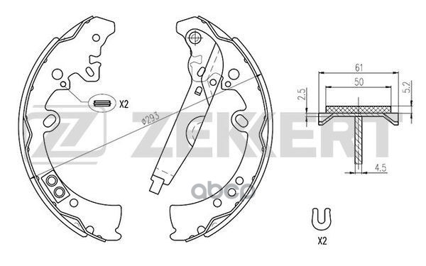 Колодки торм. бараб. задн. Toyota Fortuner (N50) 04-  Hilux (N_) 05- Zekkert арт. bk-4116