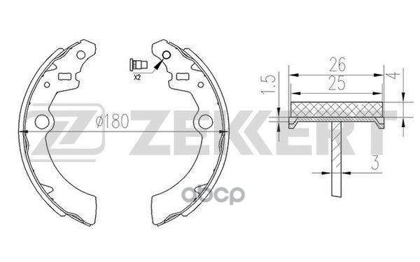 Колодки торм. бараб. задн. Suzuki Alto (FF) 04-  Ignis (FH) 00-  Wagon R/R+ (MM) 00- Zekkert арт. bk-4152