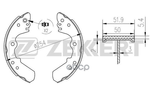 Колодки торм. бараб. задн. Isuzu Campo (KB) 88-  Trooper (UBS) 86-  Opel Frontera A 92-  Frontera A Zekkert арт. bk-4165
