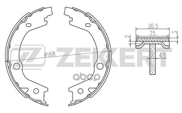 Колодки торм. бараб. задн.  стоян. торм. Hyundai Sonata V VI 05-  Tucson 04-  Kia Sportage II-III 04 Zekkert арт. bk-4198