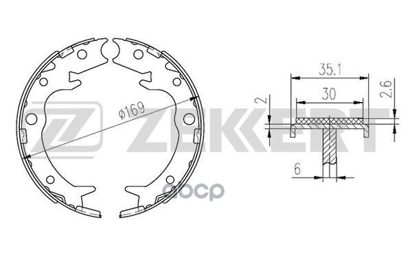 Колодки торм. бараб. задн.  стоян. торм. Honda Accord VII 03-  CR-V II 01-  FR-V 04-  Legend II-III Zekkert арт. bk-4298