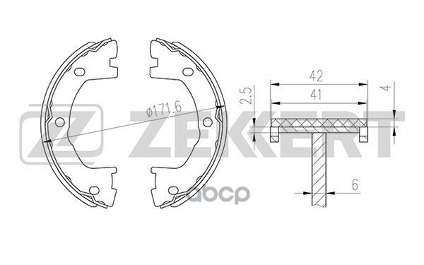 Колодки торм. бараб. задн.  стоян. торм. Iveco Daily I-VI 78-  Renault Trucks Mascott 99- Zekkert арт. bk-4315