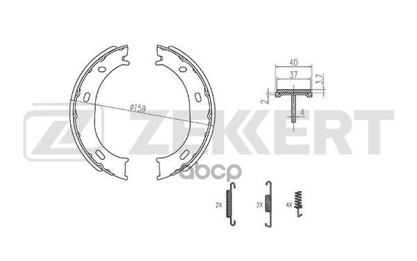 Колодки торм. бараб. задн.  стоян. торм. с уст. компл. MB A-Class (W168) 01-  Sprinter (B901 B902) 9 Zekkert арт. bk-4324