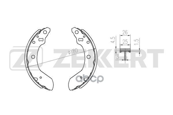 Колодки барабанные задние  Mazda AZ Wagon 03-  Carol 00-  Laputa 01-  Spiano 02-  Nissan Moco 01- Zekkert арт. bk4358
