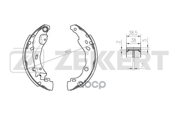 Колодки торм. бараб. задн. Peugeot 1007 05-  Citroen C2 03-  C3 02-  Lancia Ypsilon (843_) 03- Zekkert арт. bk-4365