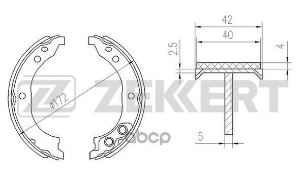 Колодки торм. бараб. задн.  стоян. торм. Citroen Jumper (230_ 244 Z_) 94-  Fiat Ducato (230_ 244_) 9 Zekkert арт. bk-4453