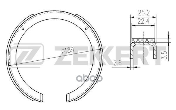Колодки торм. бараб. задн.  стоян. торм. Mazda CX-7 07-  Opel Sintra 96-  SsangYong Actyon 05-  Kora Zekkert арт. bk-4456