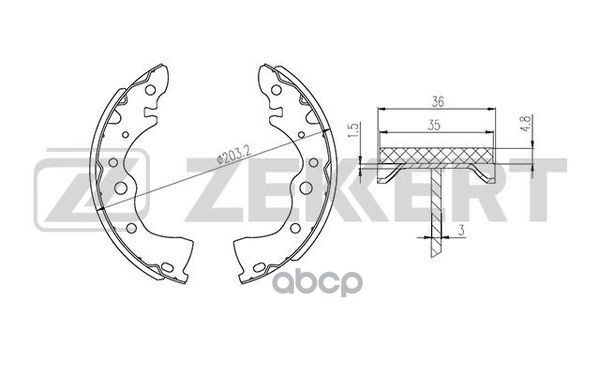 Колодки торм. бараб. задн. Nissan Almera Classic (B10) 06- Zekkert арт. bk-4458