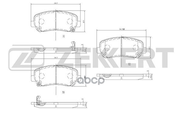 Колодки торм. диск. передн. Mazda CX-5 I-II 11- Zekkert арт. bs-1000