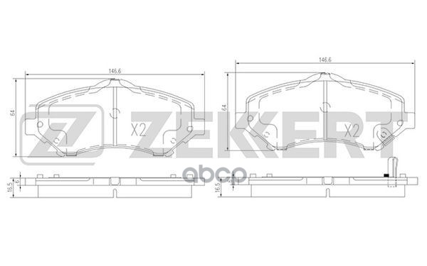 Колодки торм. диск. передн. Chrysler Voyager V 07-  Dodge Grand Caravan 07-  Jeep Cherokee III-IV 03 Zekkert арт. bs-1008