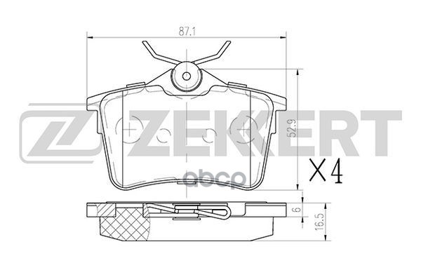 Колодки торм. диск. задн. Citroen Berlingo (B9) 08-  308 SW 07-  Partner II 08-  Partner Tepee 08- Zekkert арт. bs-1012