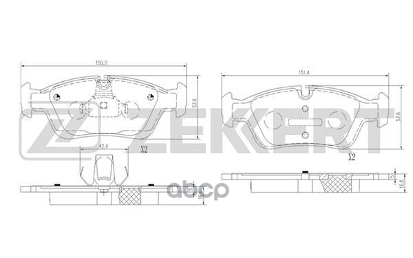 Колодки торм. диск. передн. Alpina Roadster S (E85) 03-  BMW 3 (E36 E46) 90-  Z3 (E36) 98-  Z4 (E85) Zekkert арт. bs-1016