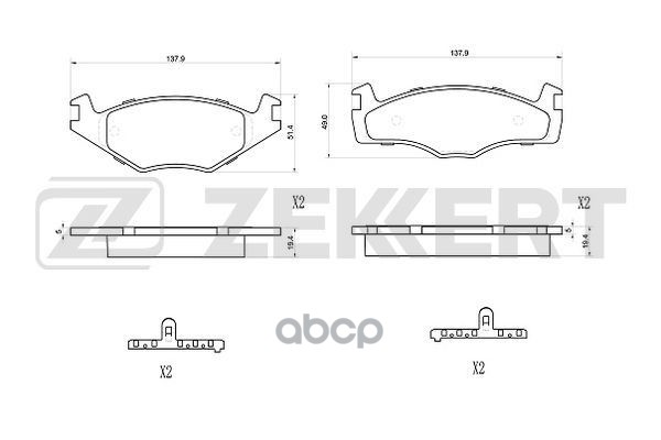 Колодки торм. диск. передн. VW Golf I-III 80-  Jetta I  II 80-  Passat I-IV 83-  Scirocco 83-  Vento Zekkert арт. bs-1023