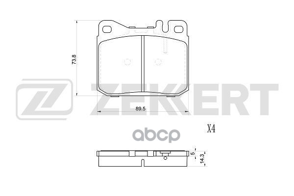 Колодки торм. диск. передн. MB 123 (123) 77-  S-Class (116) 72-  SL (107) 71- Zekkert арт. bs-1026