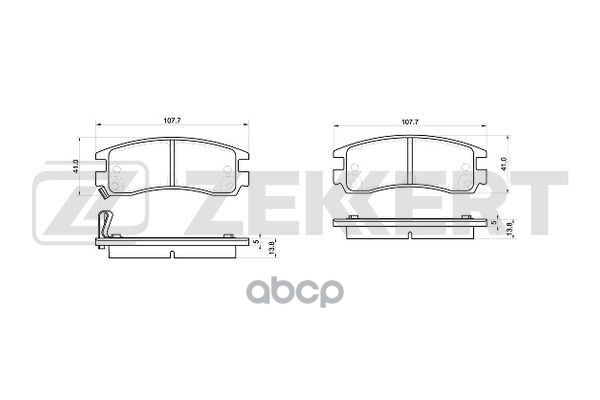 Колодки торм. диск. задн. Cadillac DeVille IX 96-  Eldorado XII 91-  Seville IV 90- Zekkert арт. bs-1029