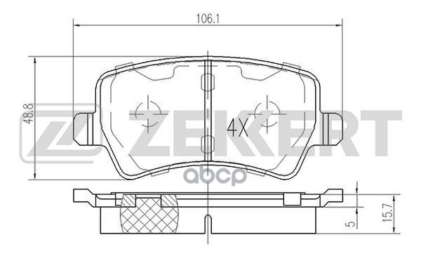 Колодки торм. диск. задн. LR Range Rover Evoque 11-  Volvo XC60 08-  S60 II 10-  S80 II 06-  XC70 II Zekkert арт. bs-1030