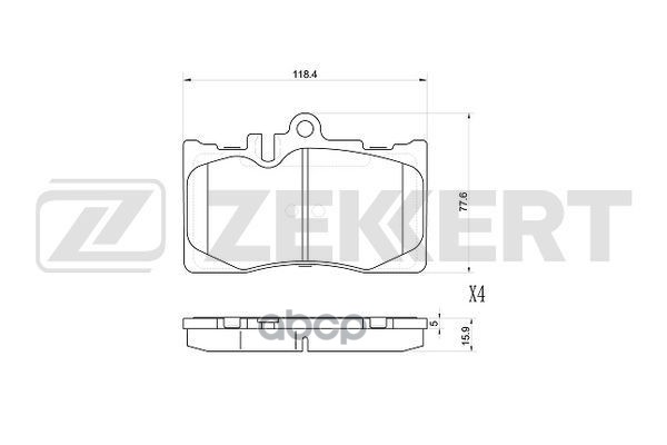 Колодки торм. диск. передн. Lexus LS (XF30) 00-  Toyota Celsior (UCF30) 00- Zekkert арт. bs-1032