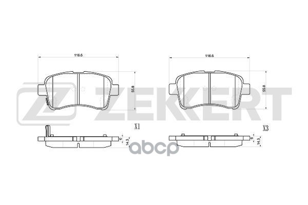 Колодки торм. диск. передн. Suzuki Liana (ER  RH) 02- Zekkert арт. bs-1038