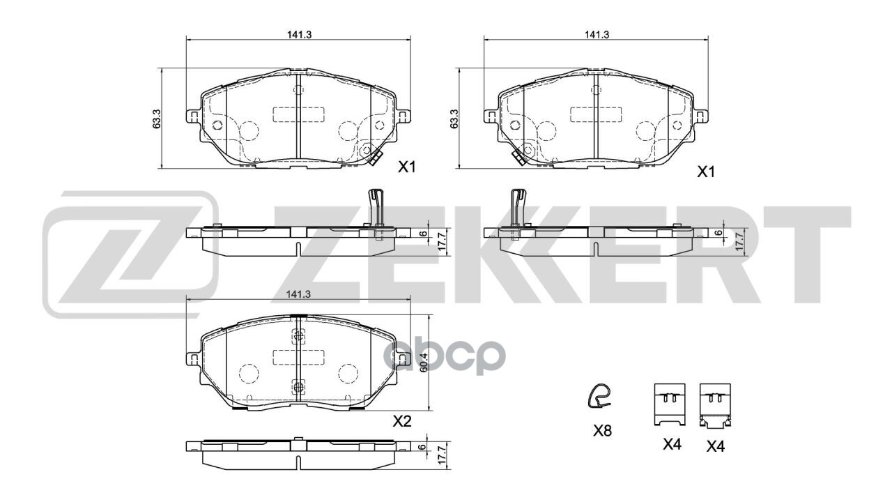 Колодки торм. диск. передн. Toyota Corolla (E210  A10  H10) 19-  C-HR (X10) 16- Zekkert арт. bs-1056