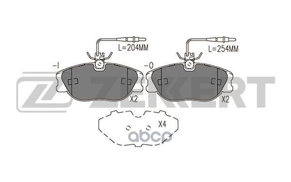 Колодки торм. диск. передн. с датчиком Citroen Jumpy 95-  Fiat Scudo (220 220L 220P) 96-  Peugeot 80 Zekkert арт. bs-1062